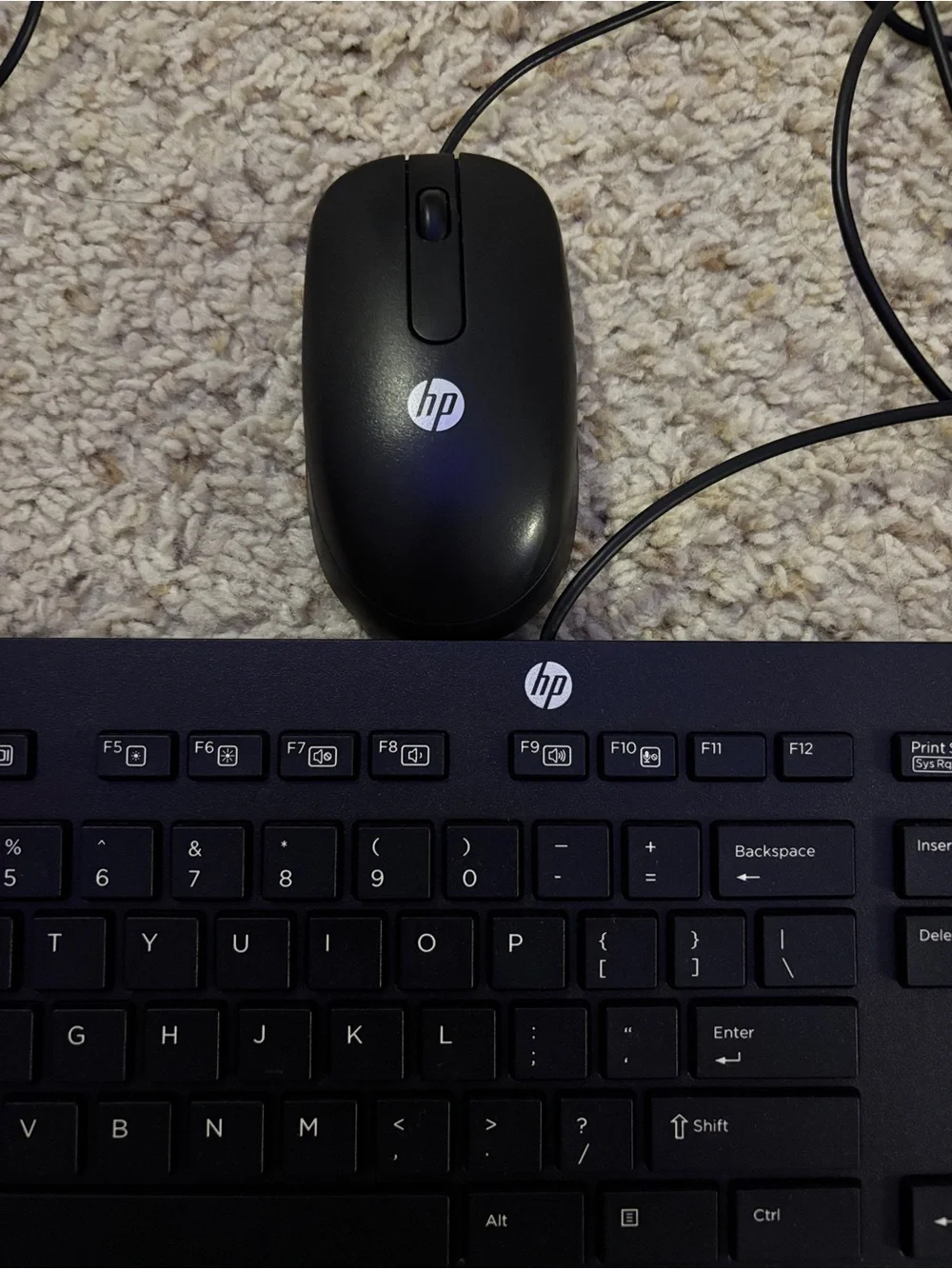 HP Black Wired USB Keyboard and Mouse Combo